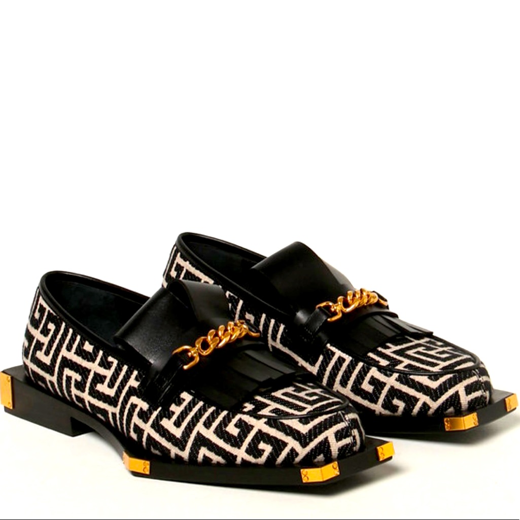 Balmain Loafers B Monogram Tomi Sz38 Nib 1395